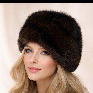 Elegant Vintage Dark Brown Fur Hat❤️S